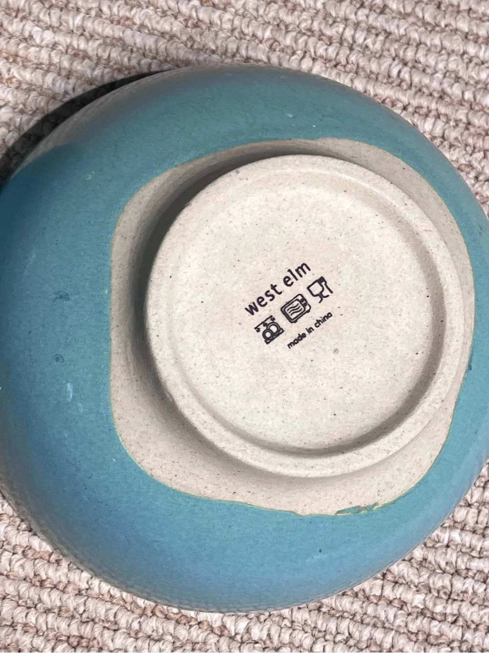 West Elm Blue Ceramic Cereal Bowls